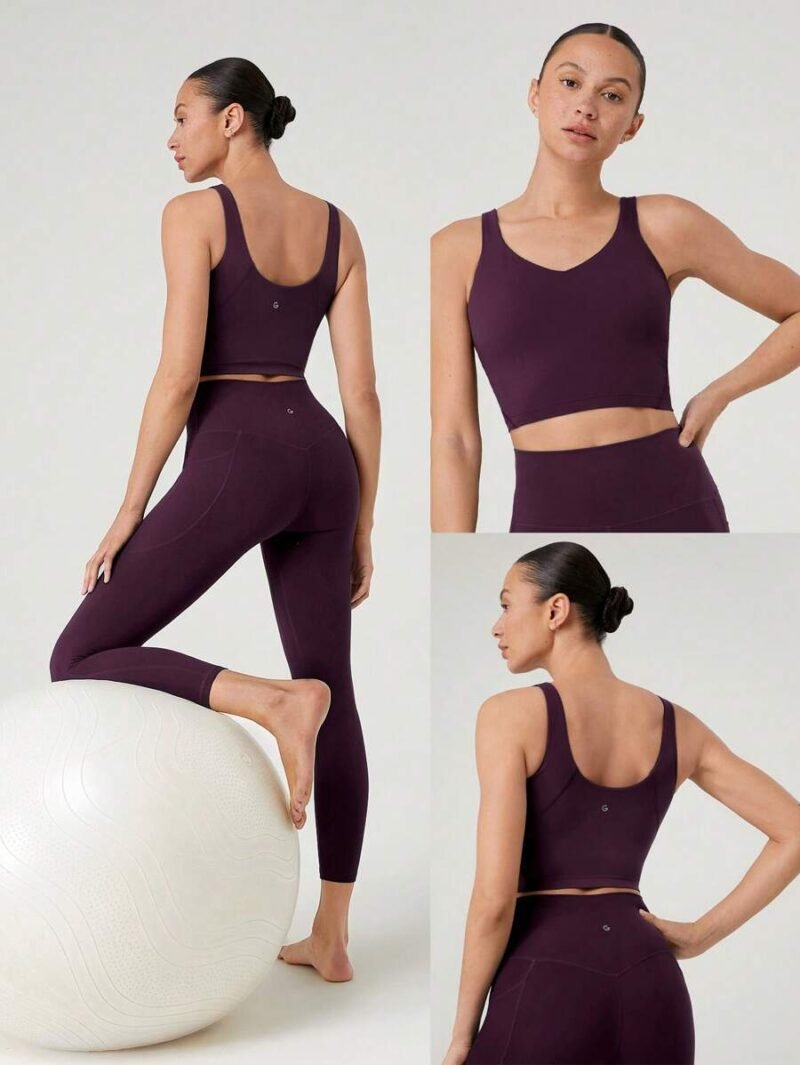 U Back Cropped Active Tank Top