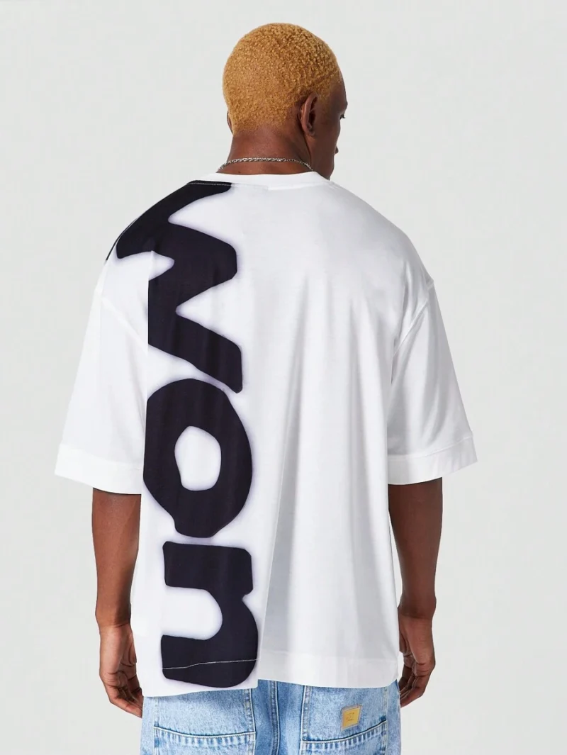 Oversized Fit Tee With Front And Back Graphic Print