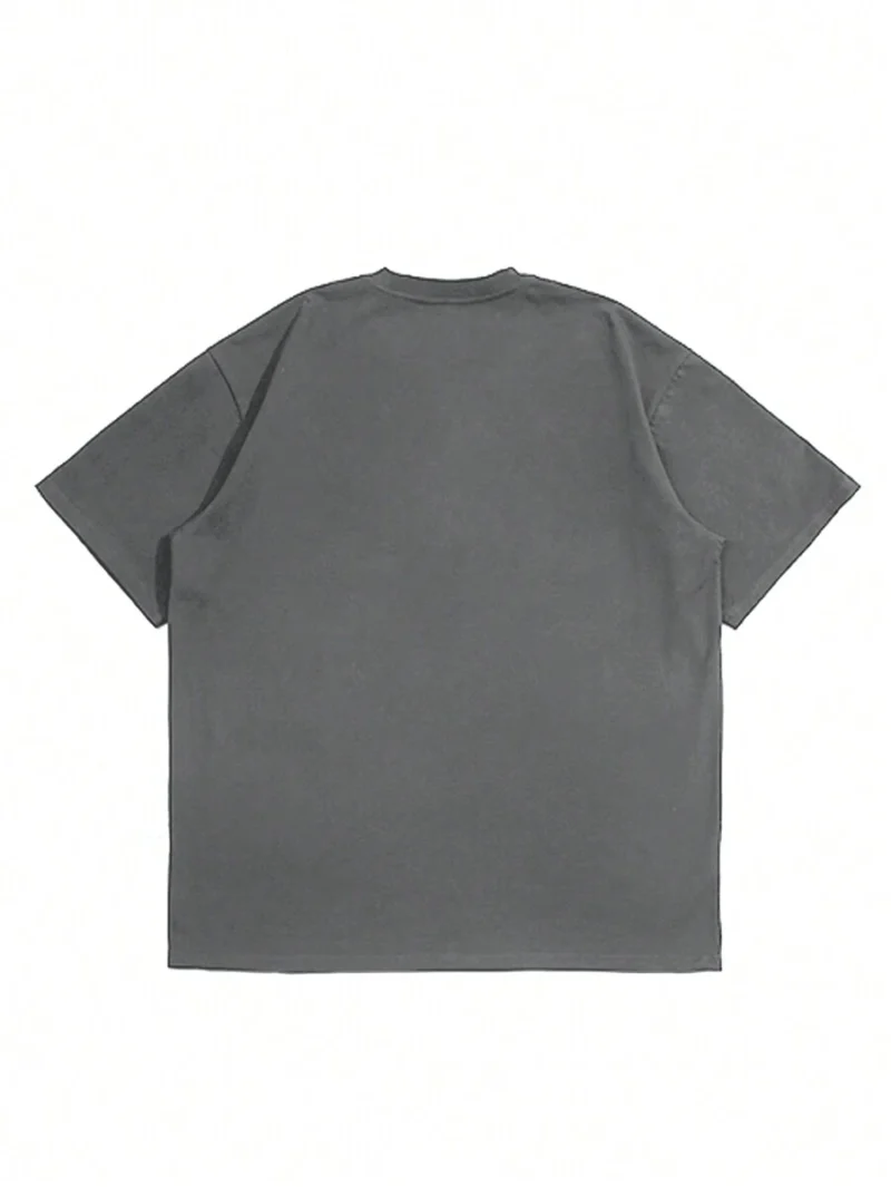 Oversized Letter & Cartoon Character Print Drop Shoulder