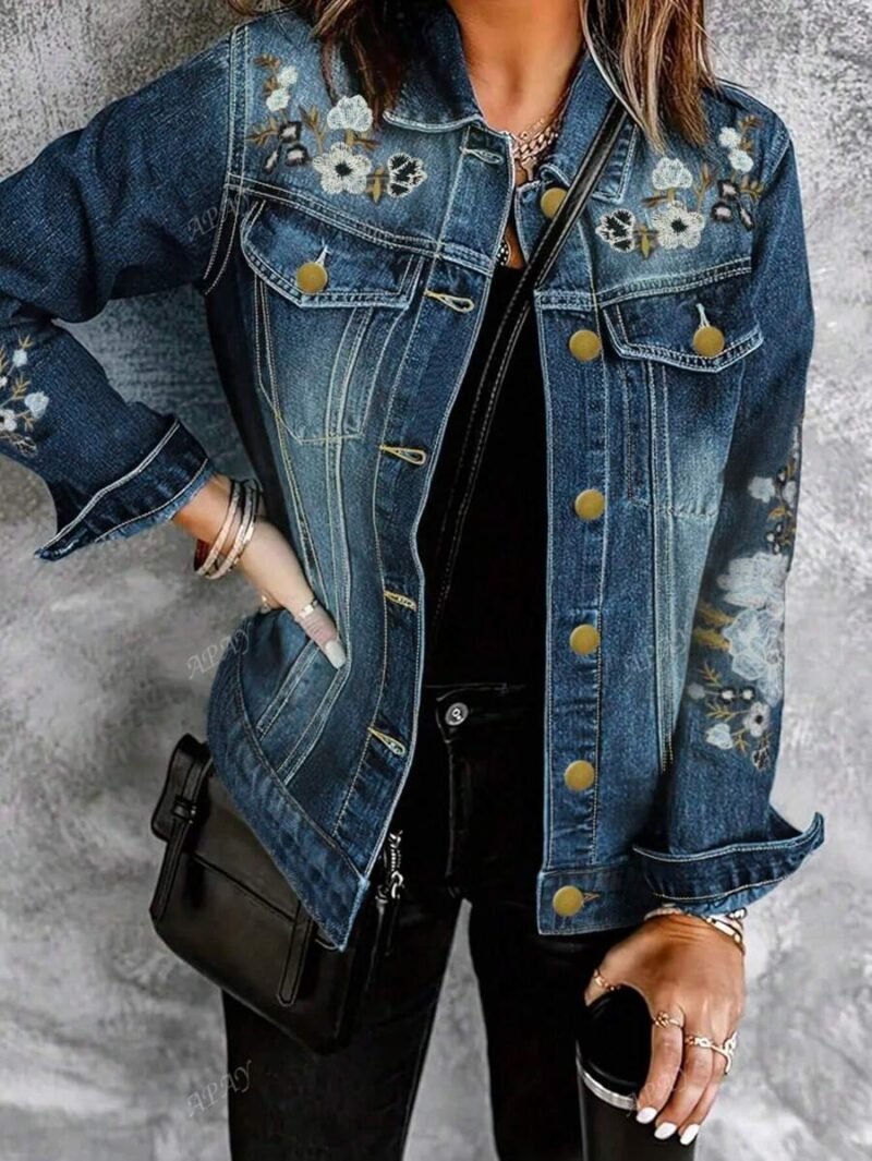 Single Breasted Casual Denim Jacket