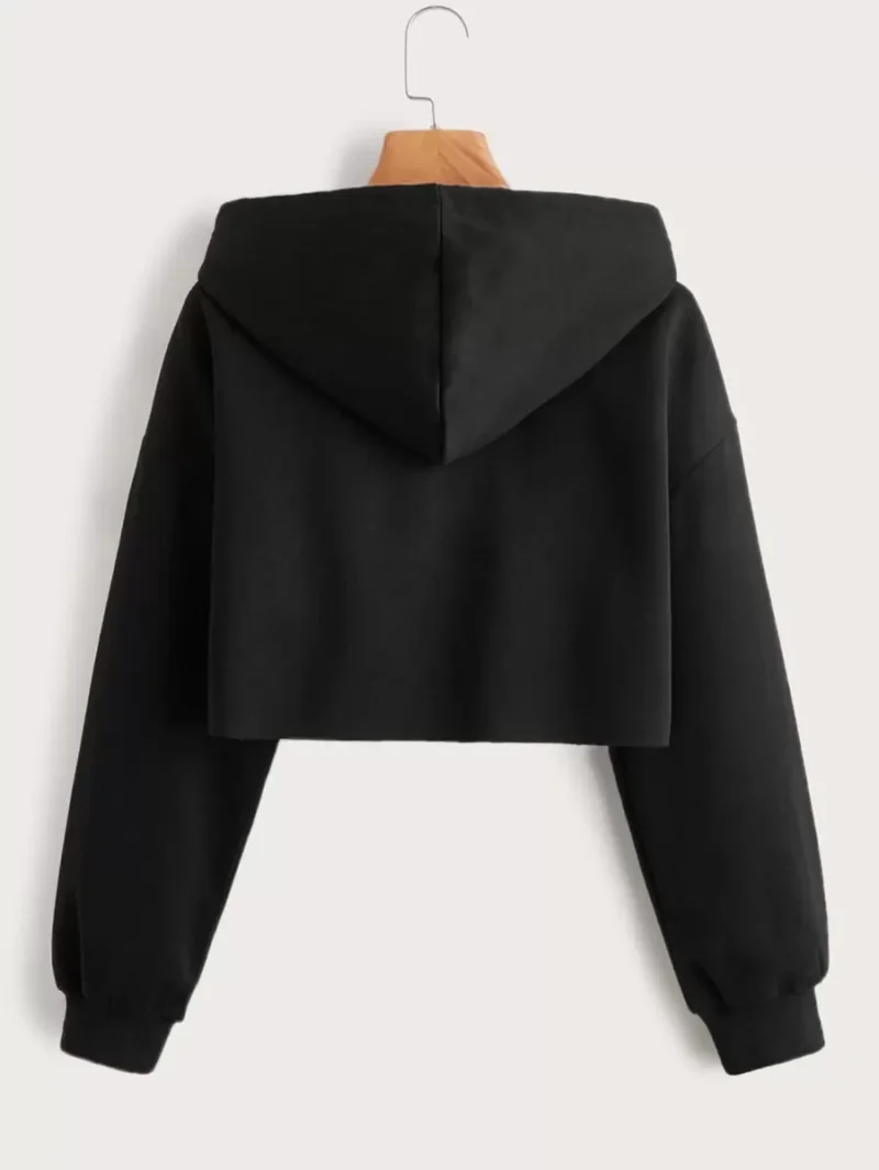 Letter Graphic Drop Shoulder Crop