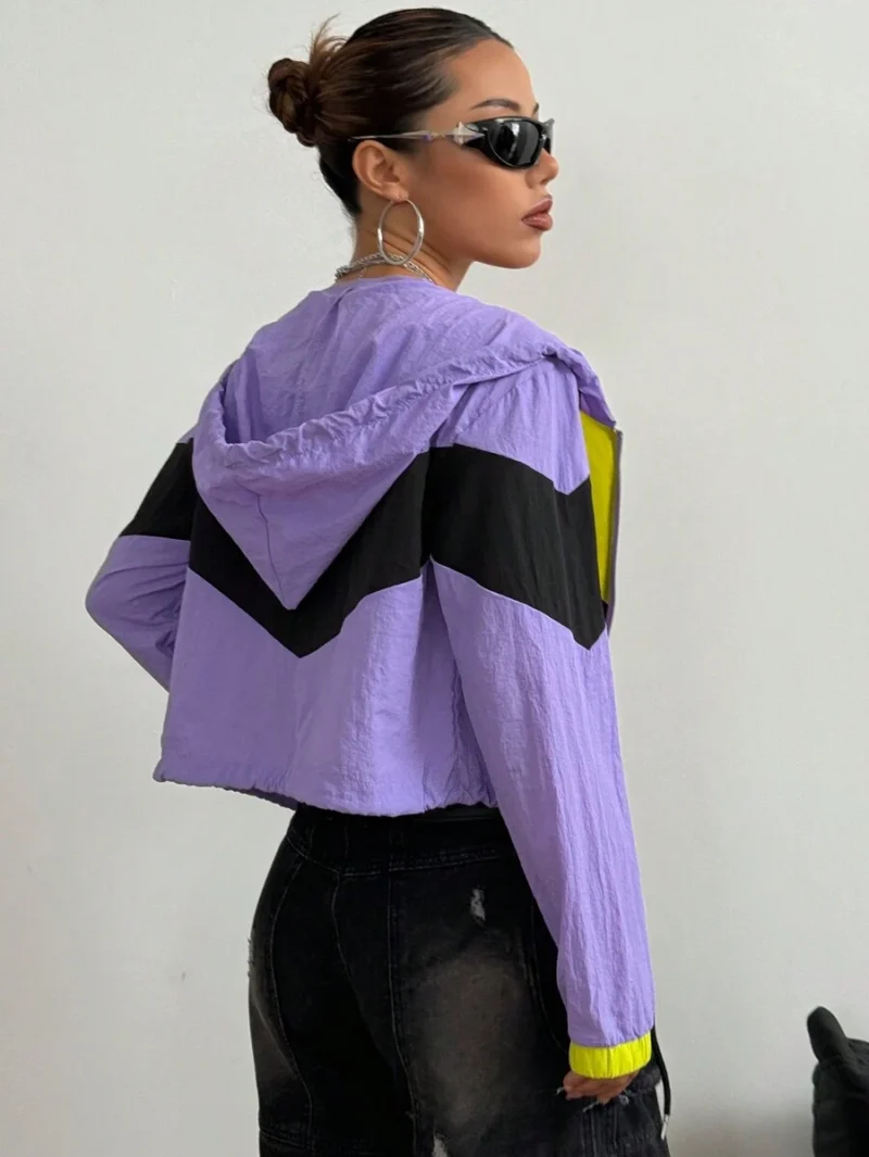 Color Block Windbreaker Style Jacket