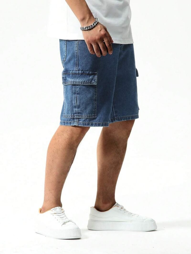 Baggy Cargo Plain Navy Blue Vacation Basic Rapper