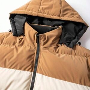 Casual Color Block Hooded Padded