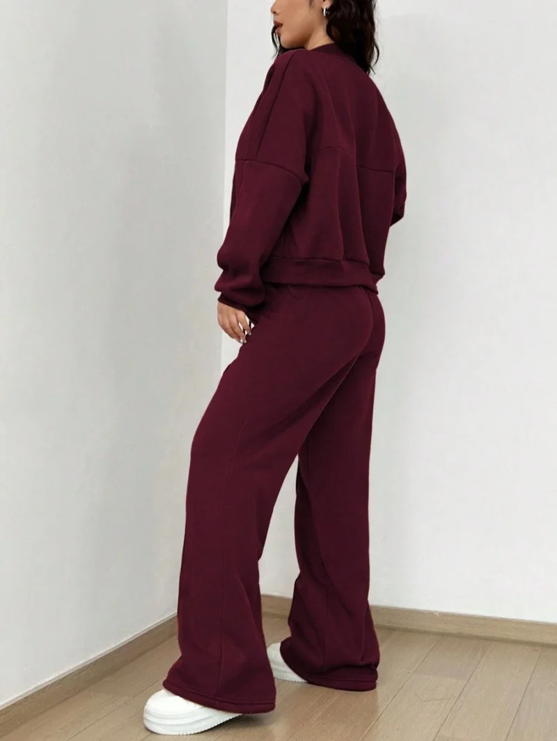 Camouflage Maple Leaf Print Zipper Sweatshirt & Pants
