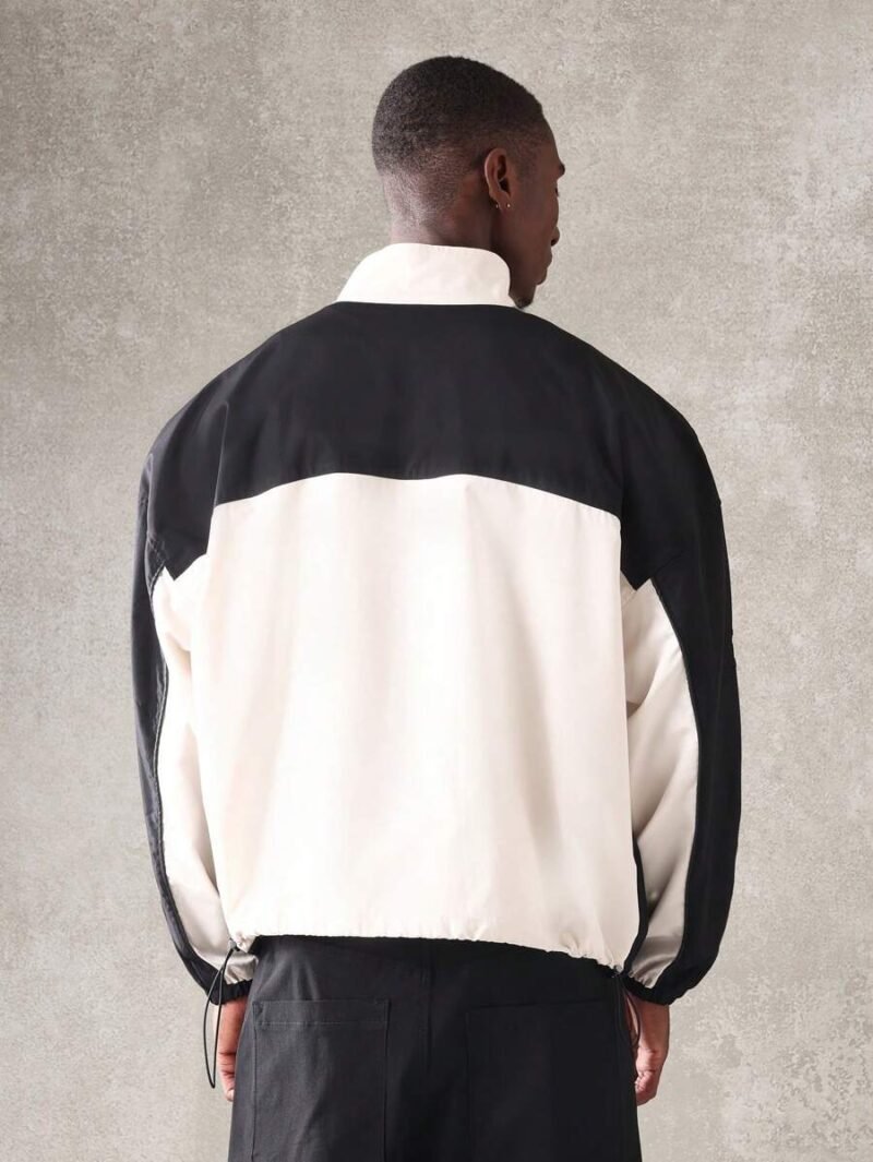 Colour Blocking Nylon Zip Through Track Jacket