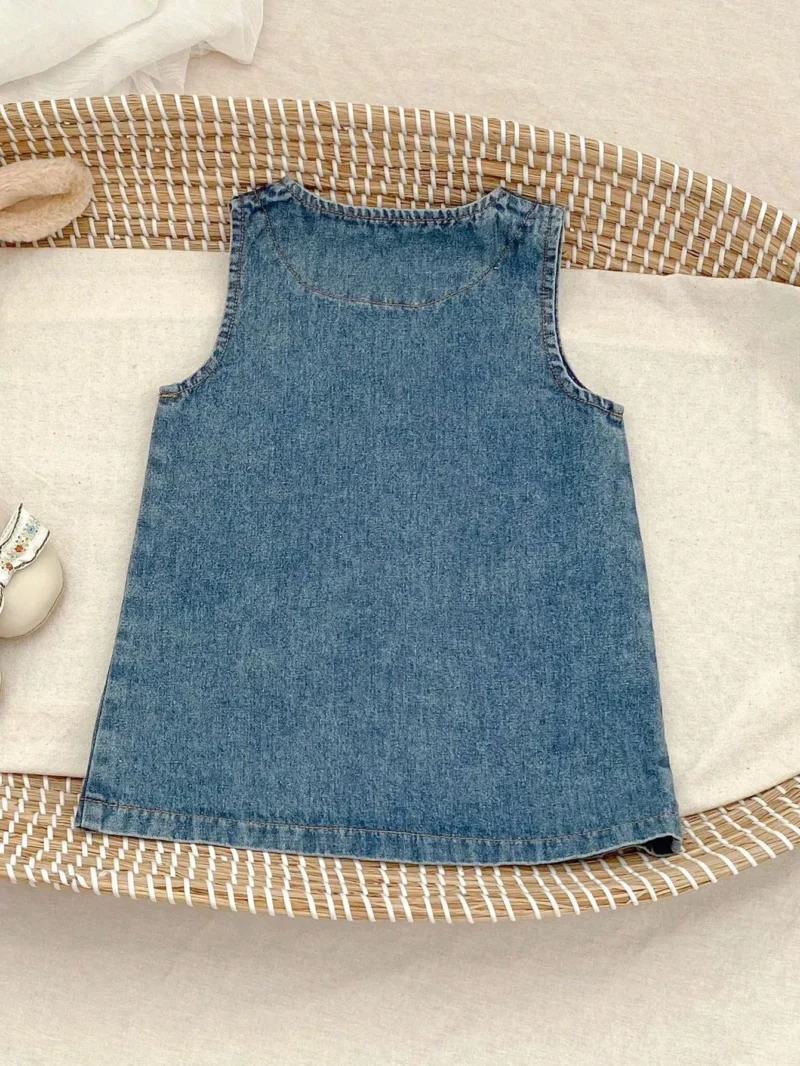Denim Vest Jacket Versatile Waistcoat With Dual Pockets