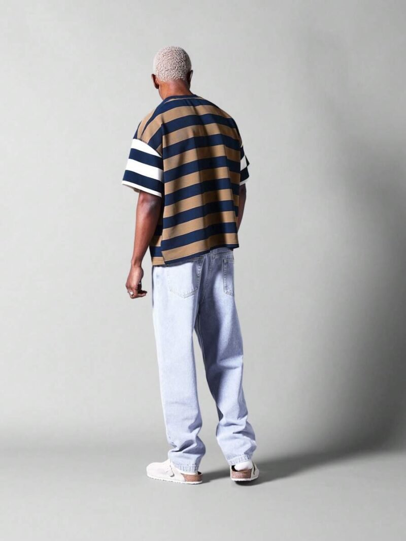 Boxy Fit Striped Short Sleeve Tee