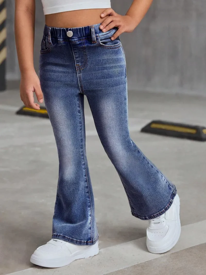Blue Denim Flare Pants