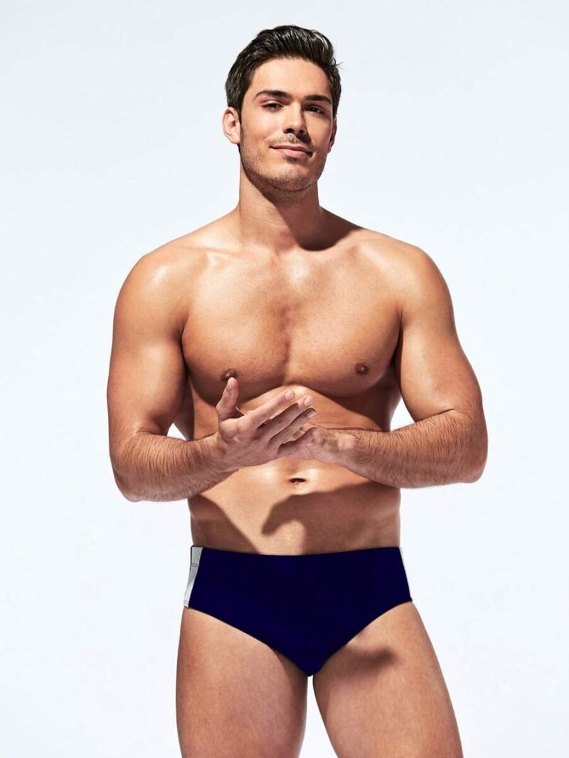 Men's Holiday Beach Contrast Color Block Trunks