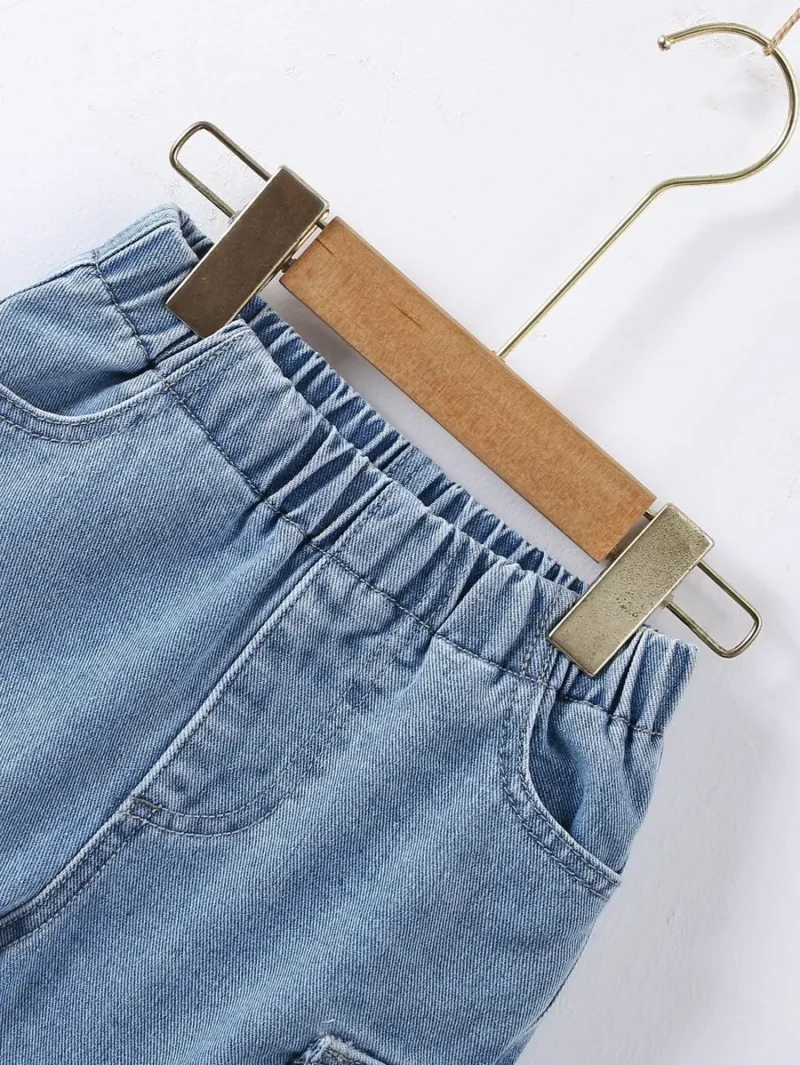 Flap Pocket Side Denim Shorts