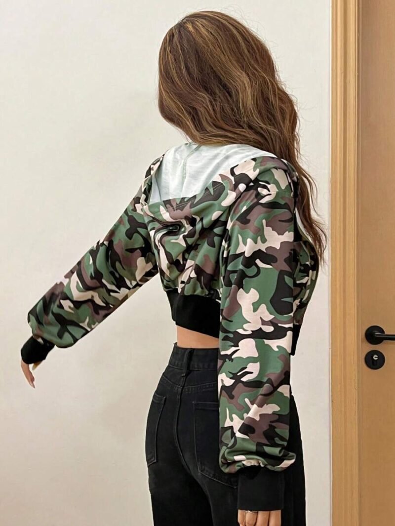 Spring Autumn Camouflage Pattern Hooded