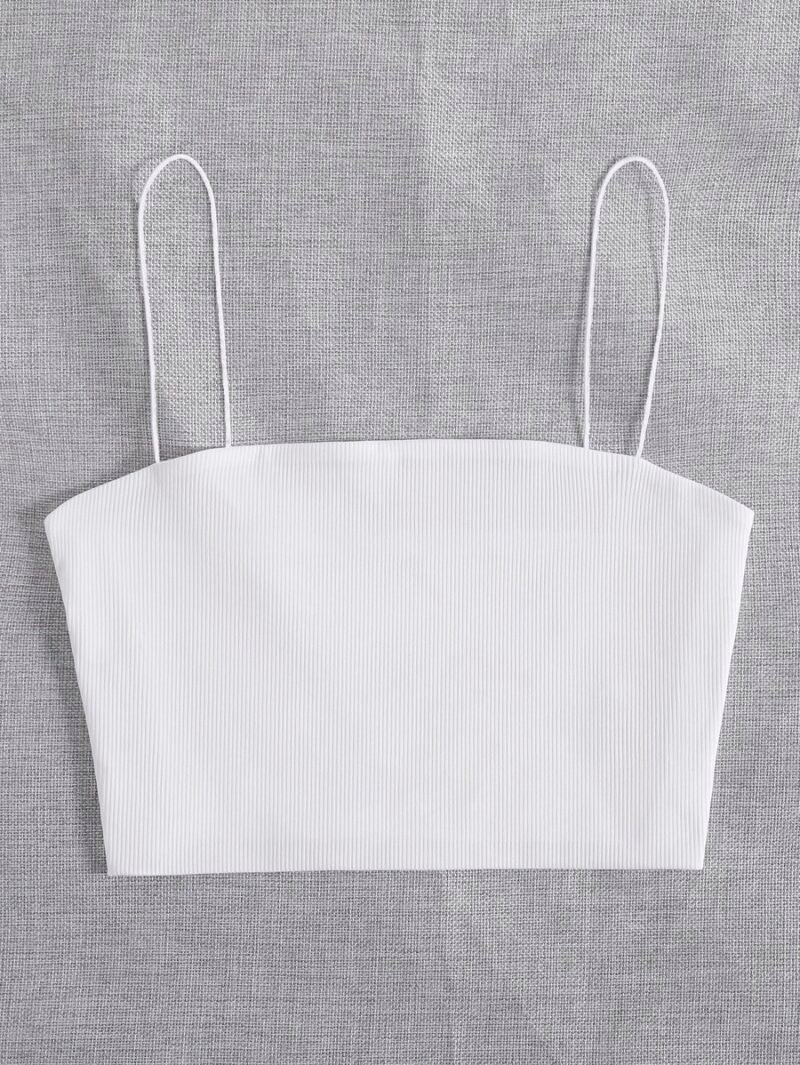 Solid Slim Cami Crop Top