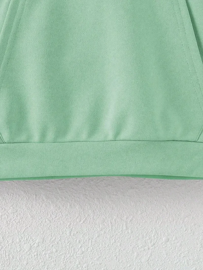 Letter Graphic Kangaroo Pocket Drop Shoulder Hoodie
