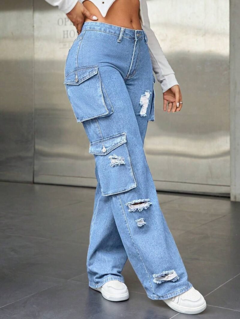 Icon Ripped Cargo Denim Jeans
