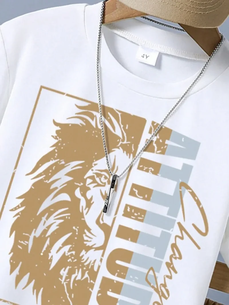 Letter Print Short Sleeve T Shirt And Shorts