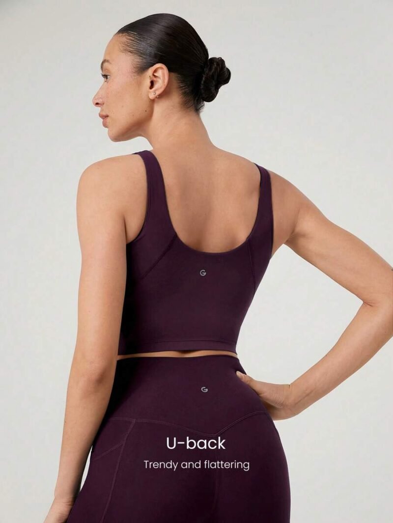 U Back Cropped Active Tank Top