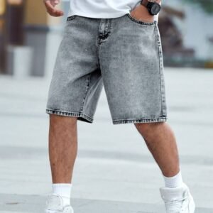 Summer Baggy Light Grey Denim Shorts