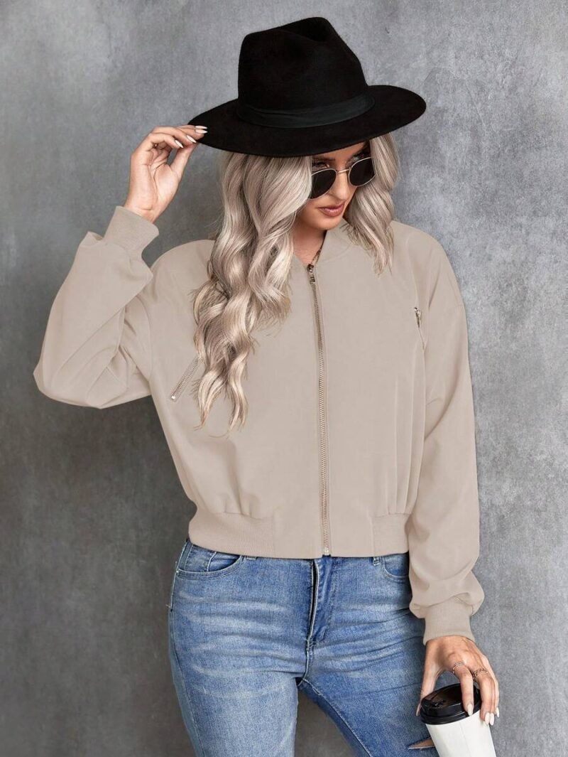 Solid Color Zipper Baseball Jacket