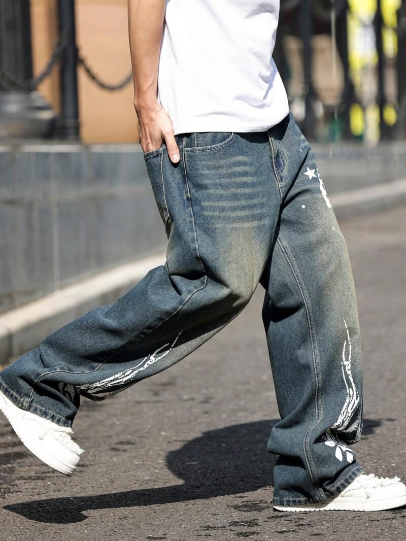 Flame Print Loose Fit Vintage Y2K Oversized