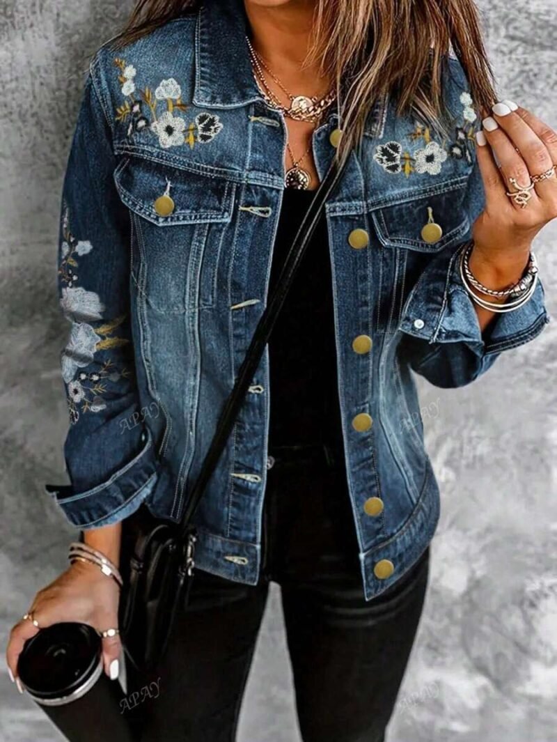 Single Breasted Casual Denim Jacket