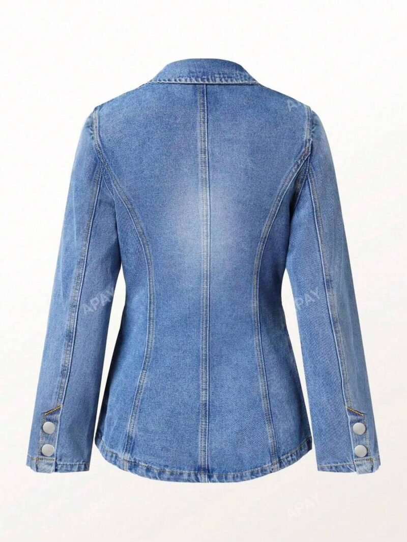 Solid Color Simple Denim Blazer
