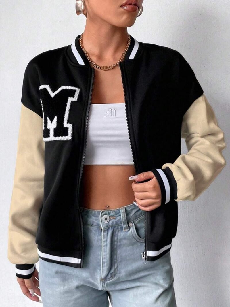Preppy Style Alphabet Baseball Jacket