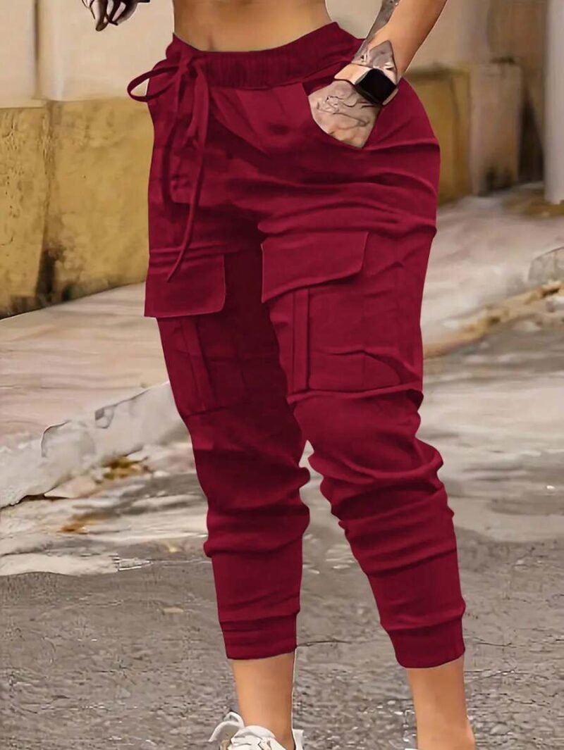 Drawstring Waist & Cuffed Workwear Long Trousers
