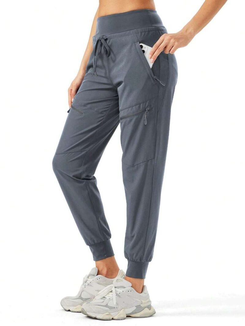 Lightweight Hiking Pants High Waist 5 Zipper Pockets