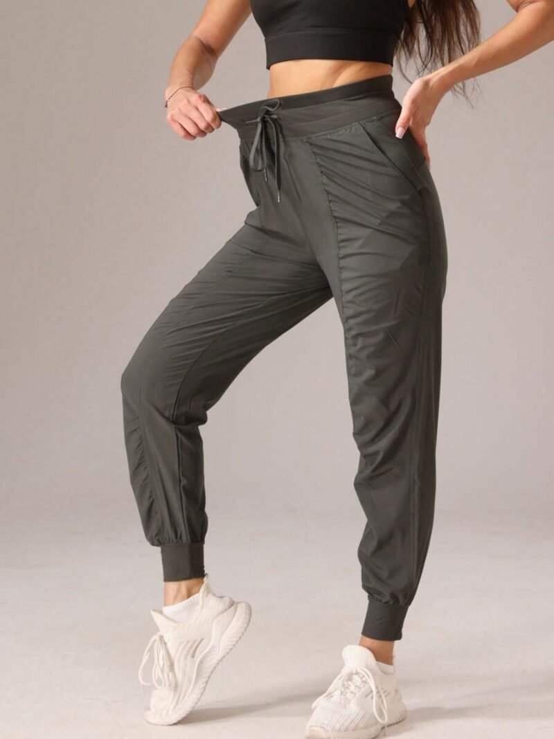 Solid Color Joggers With Elastic Cuff