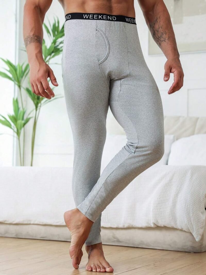 Letter Print Compression Thermal Pants