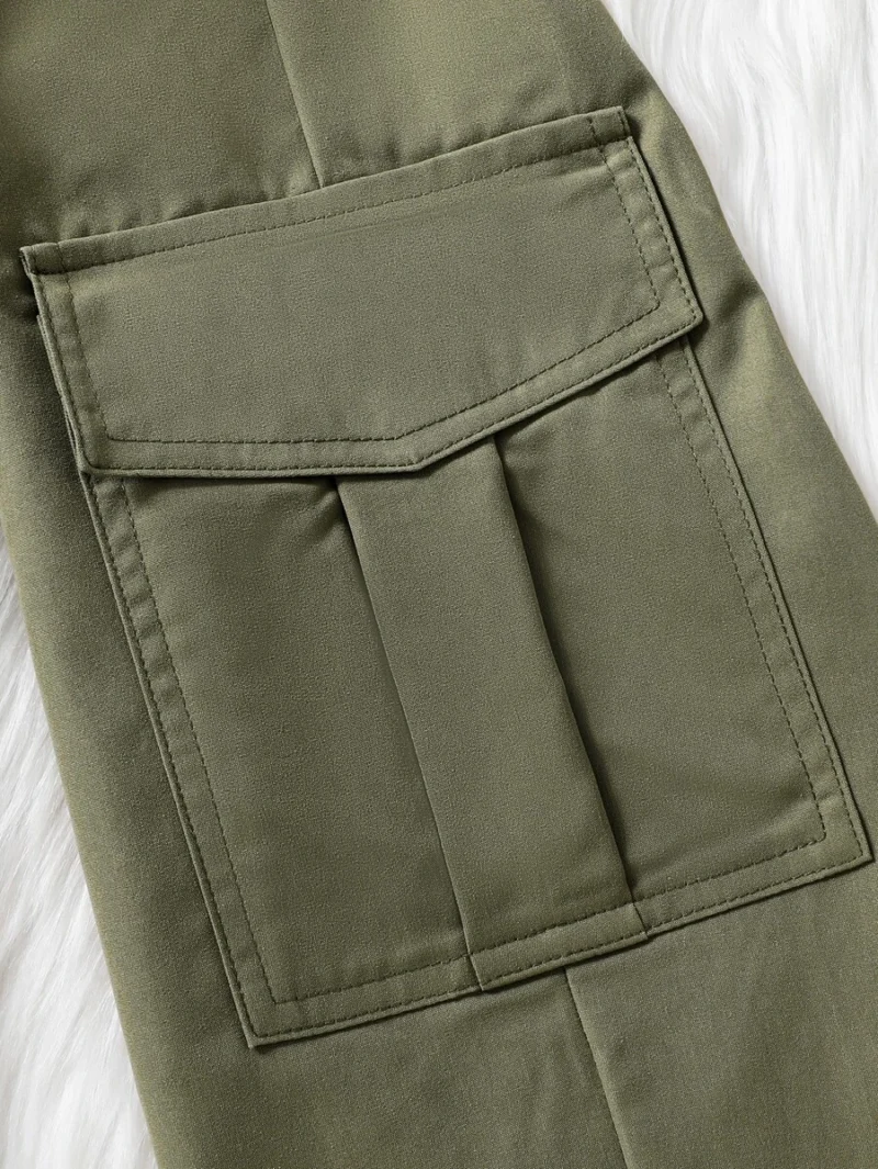 Multi Pocket Cargo Style Casual Long Pants