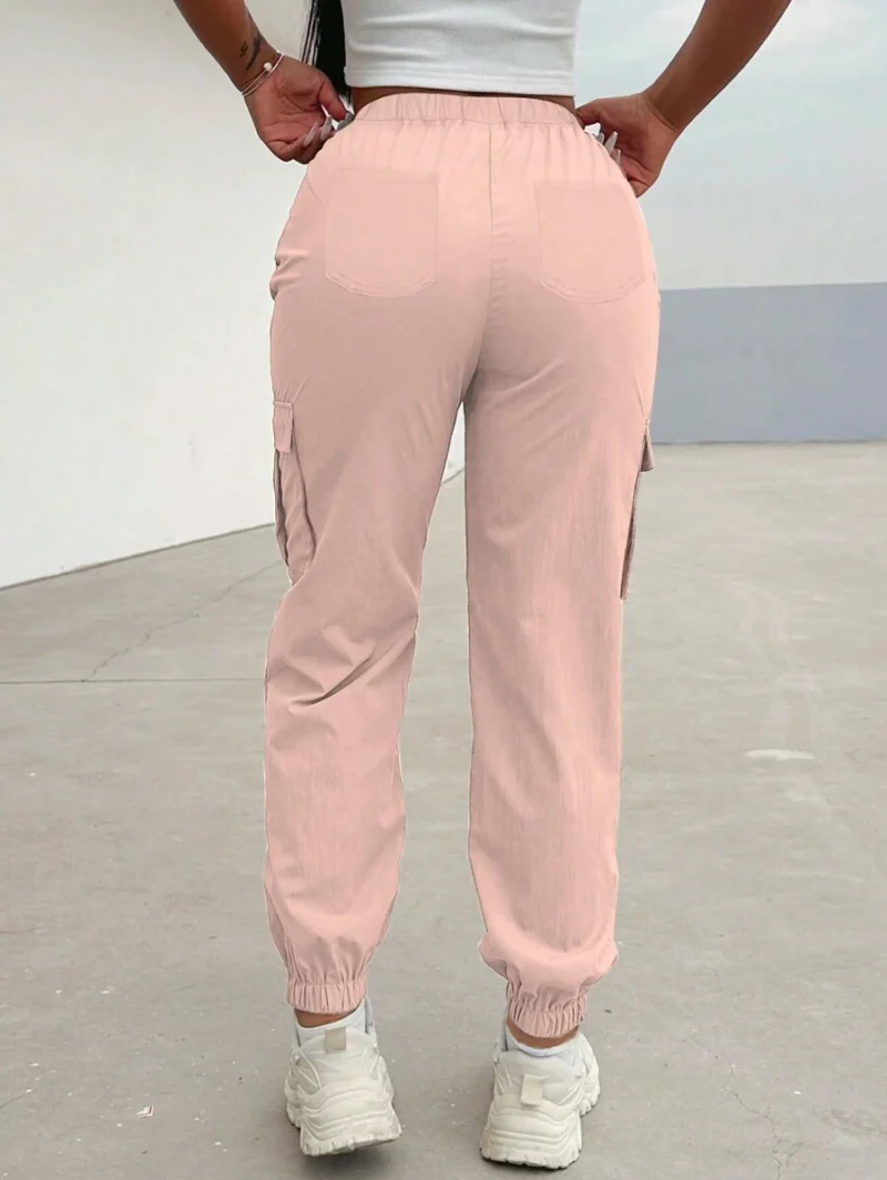 Straight Leg Drawstring Pocket Cargo Pants
