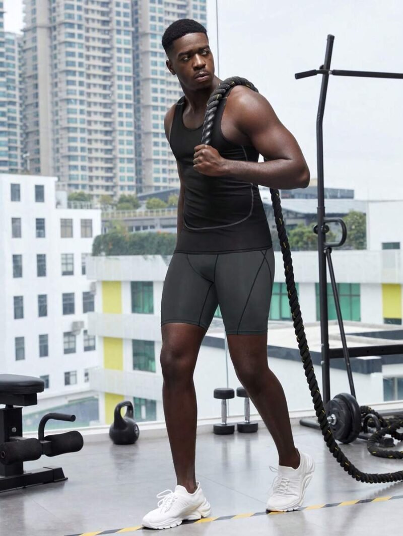 Letter Tape Waist Sports Tights Legging Shorts
