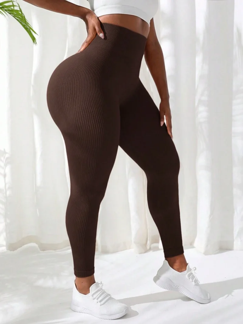 Sport Plus Size Seamless Striped Atheltic Pants