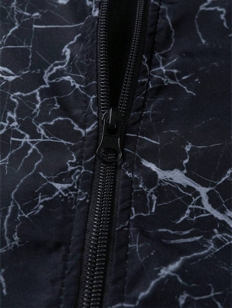 Fashion Zip Front Lightning Print Jacket