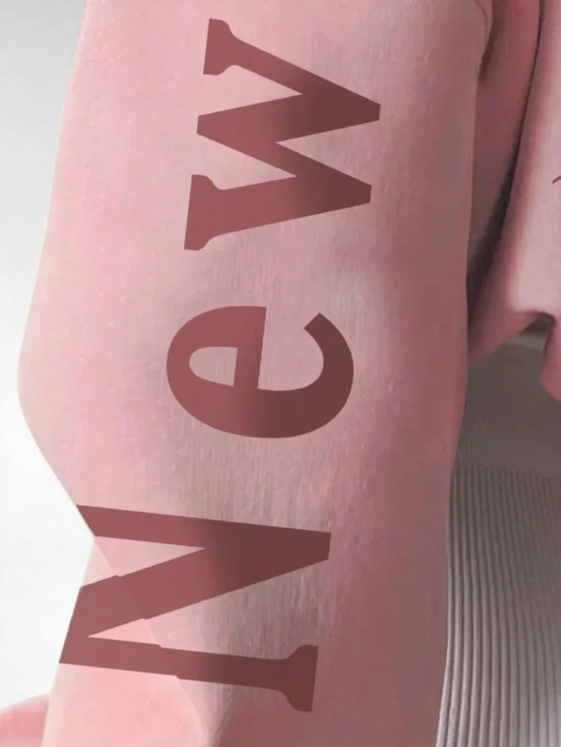 Long Sleeve Letter Print Simple Hooded Casual