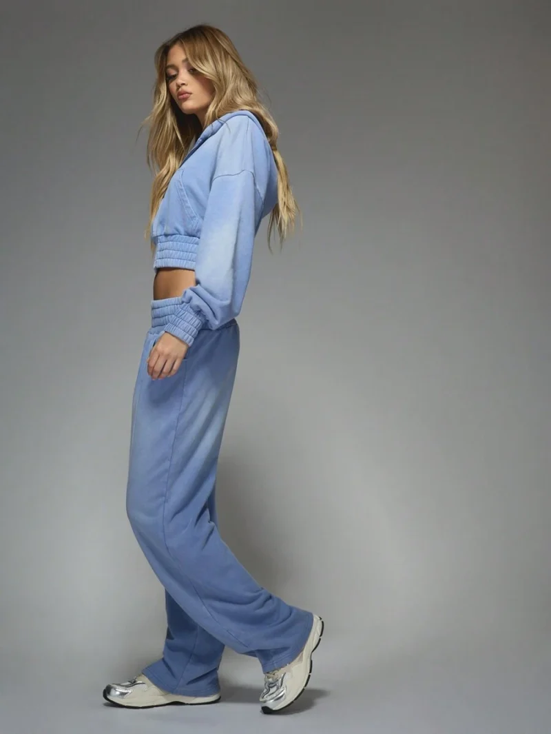 Crop Hoodie And Wide Leg Sweatpants