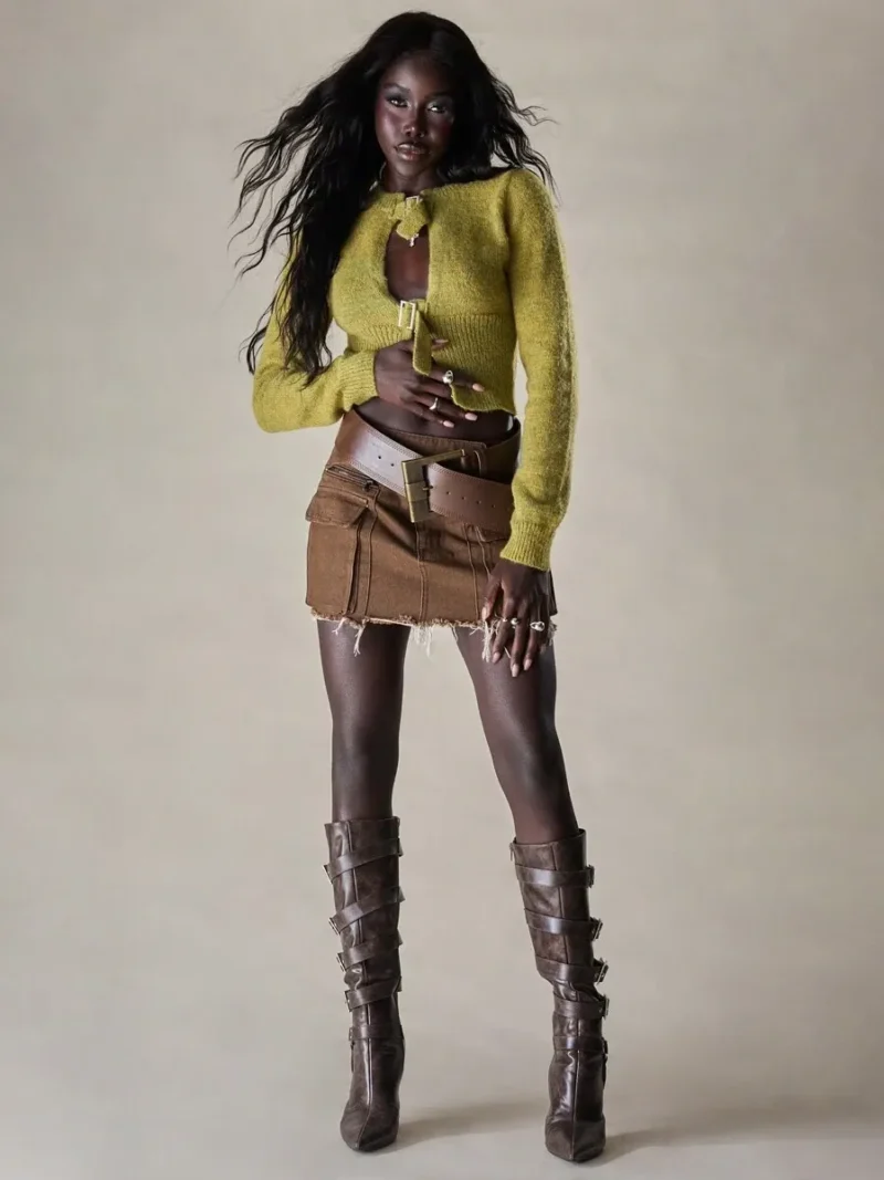 Cropped Loose Knit Mohair Sweater
