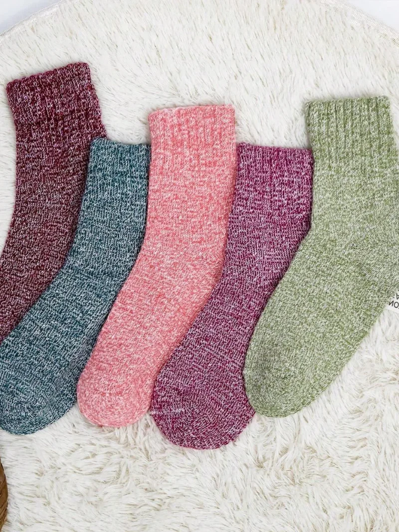 Women Knitted Socks Winter Warm Self