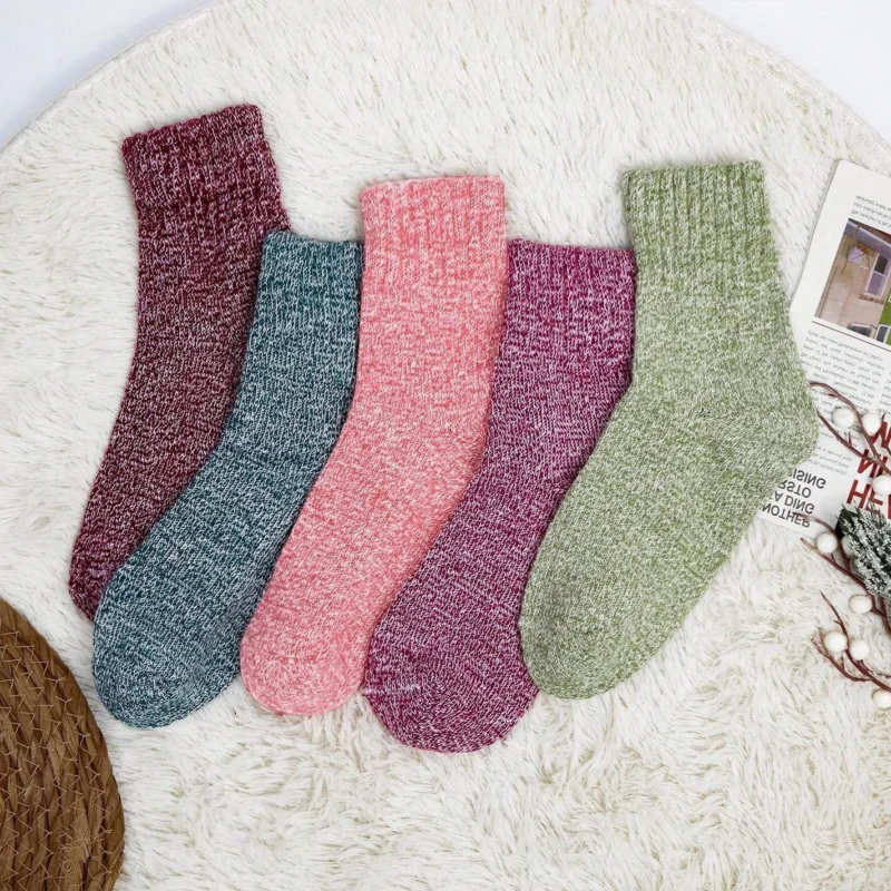 Women Knitted Socks Winter Warm Self