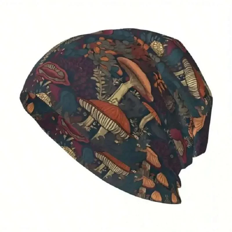 Mushroom Pattern Beanie Hat Windproof Pullover Cap