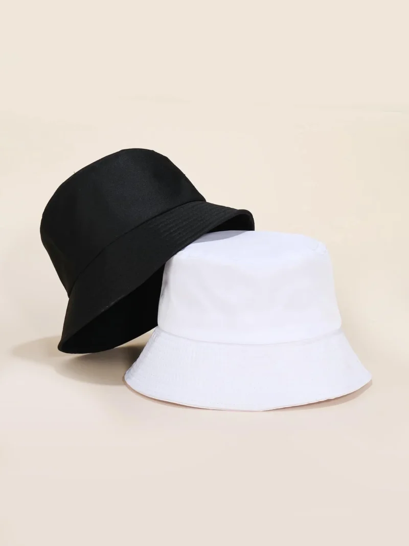 Black & White Solid Bucket Hat