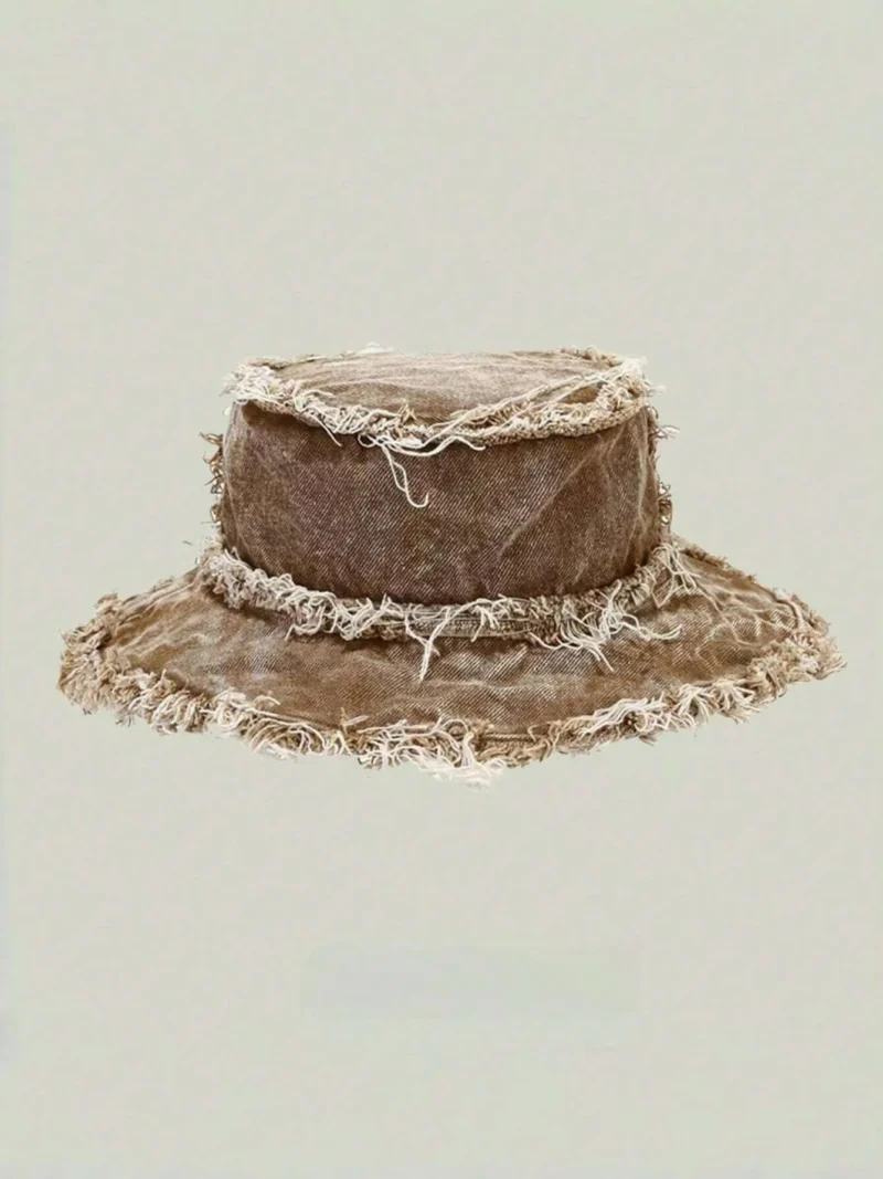 Men's Washed Solid Color Anti UV Fashionable Sun Hat