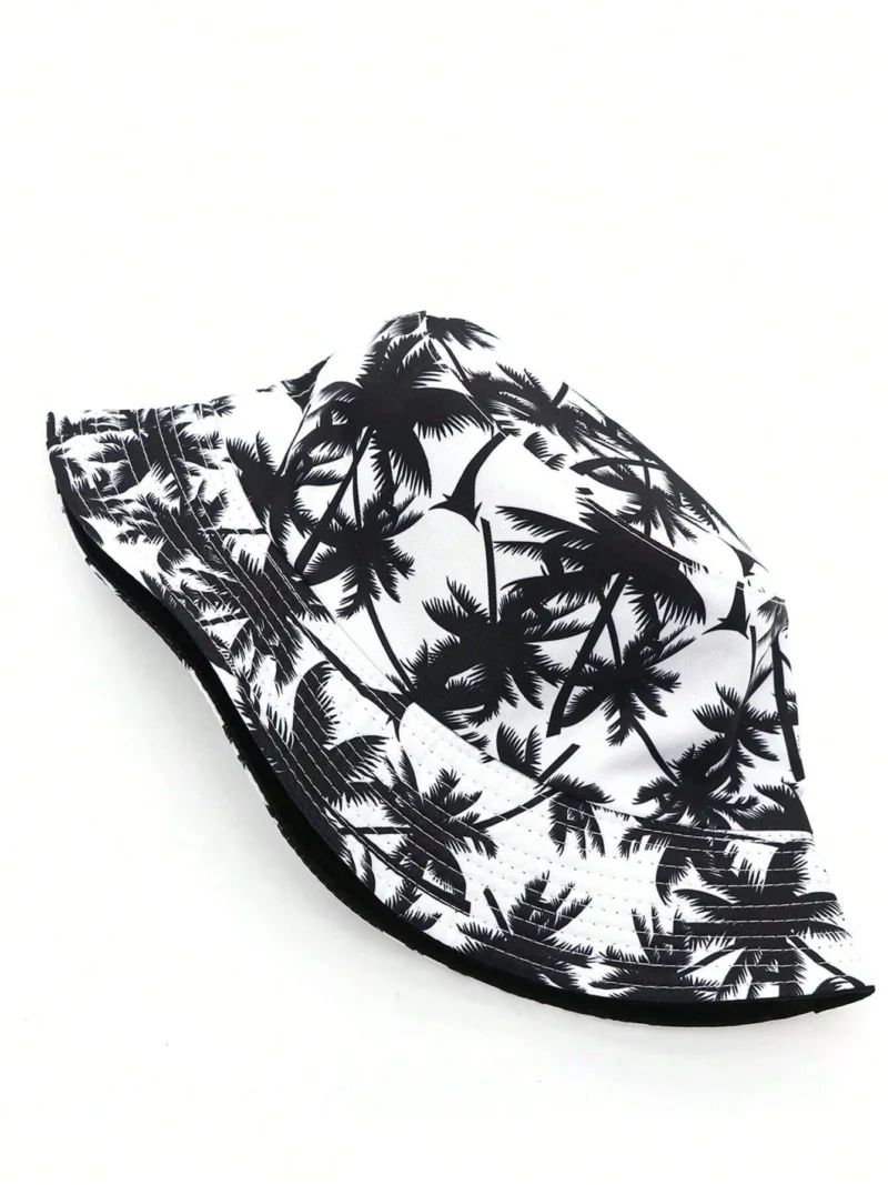 Palm Tree Pattern Printed Reversible Bucket Hat