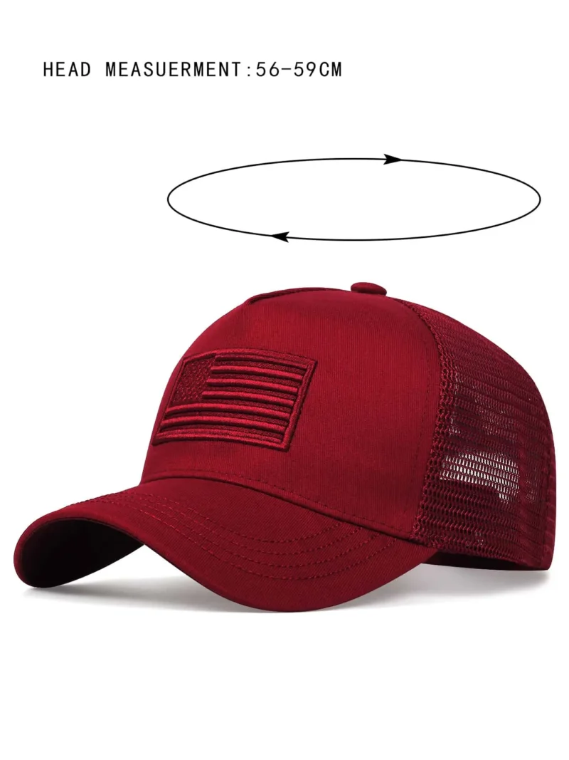 American Flag Embroidery Trucker Mesh Cap