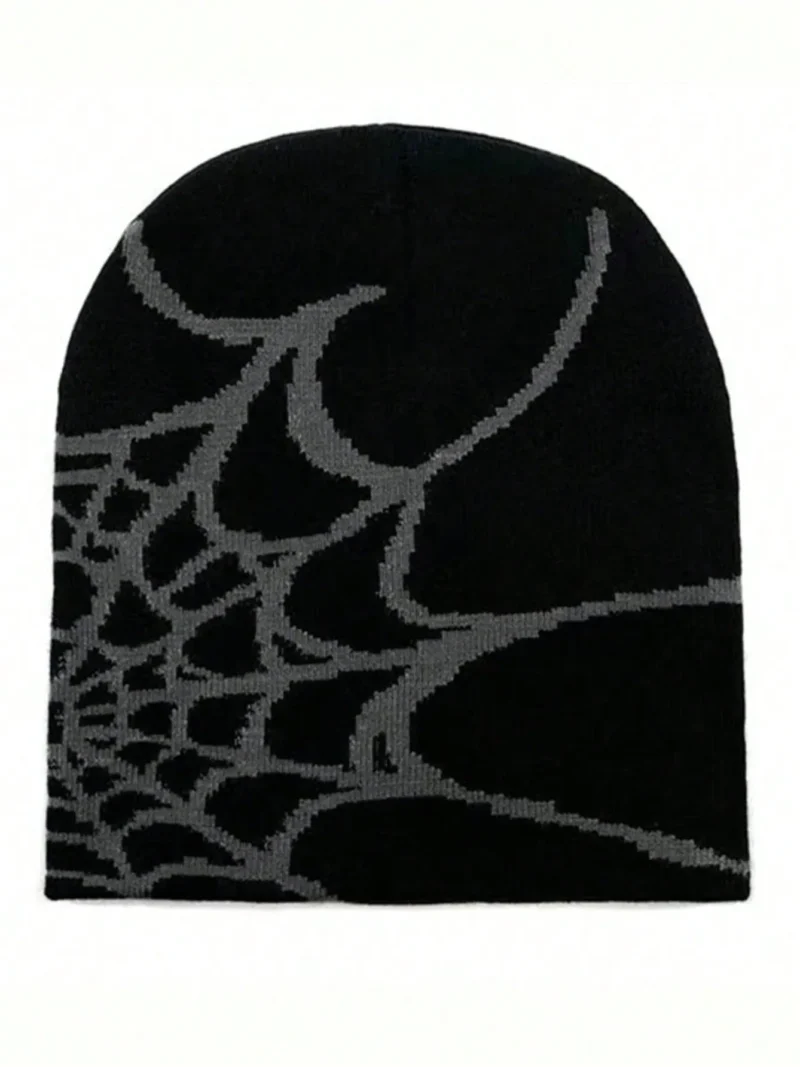 Spider Pattern Acrylic Knitted Hat Women Beanie Winter
