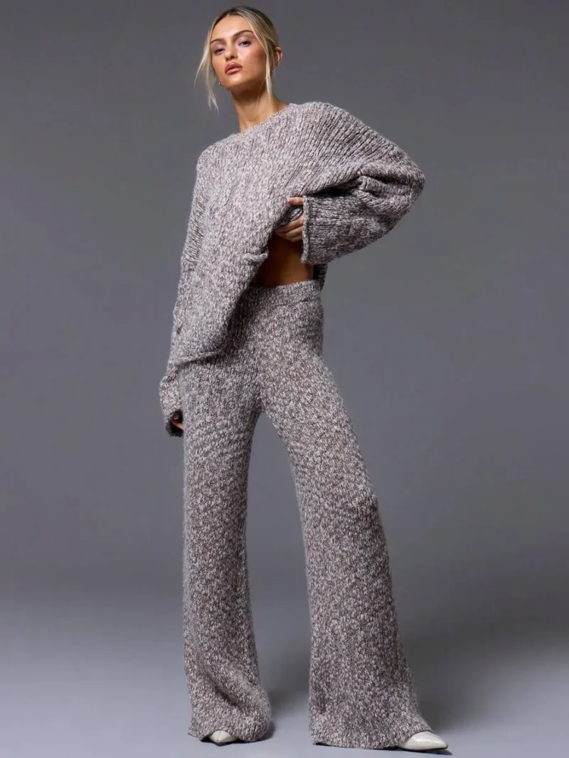 Knit Wide Leg Trousers Spring