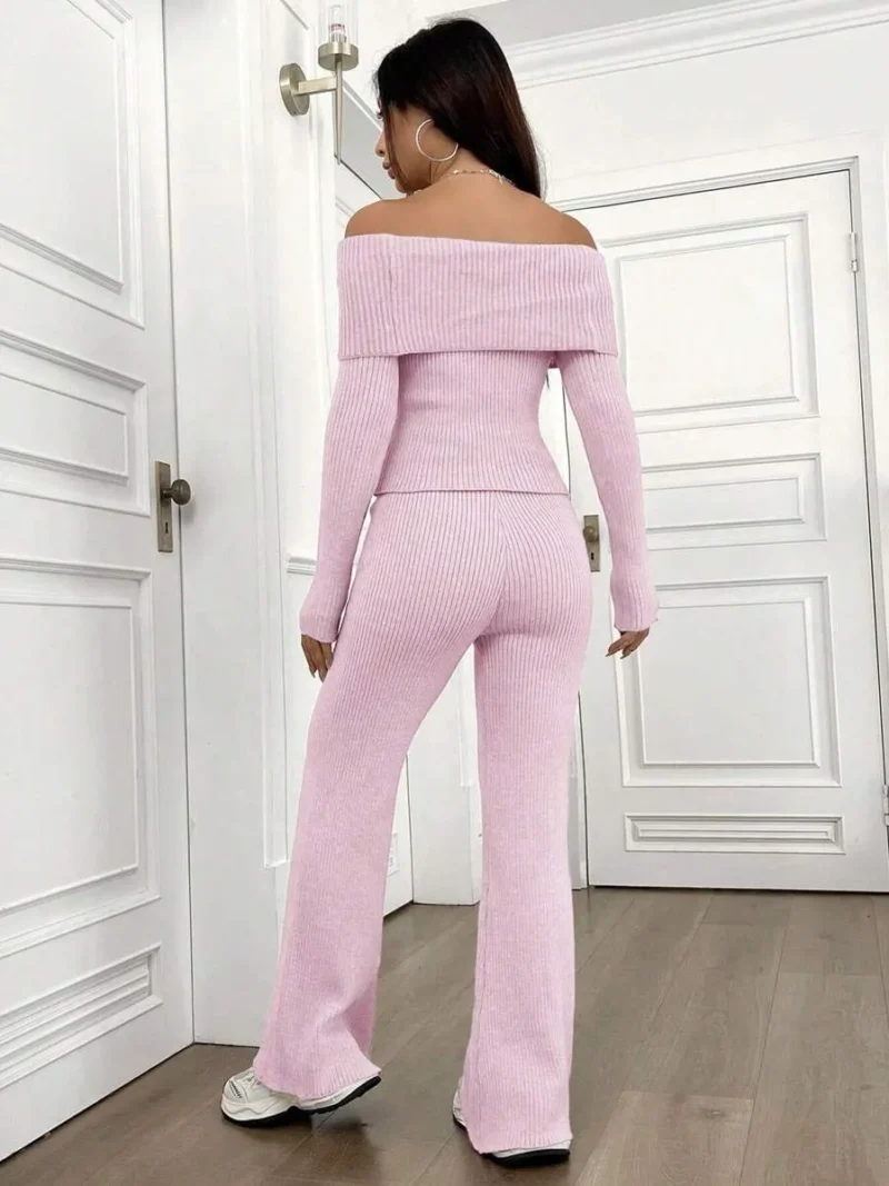 Long Sleeve Sweater And Knitted Pants Set