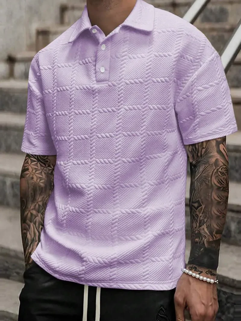 Solid Color Short Sleeve Casual Business Polo Shirt